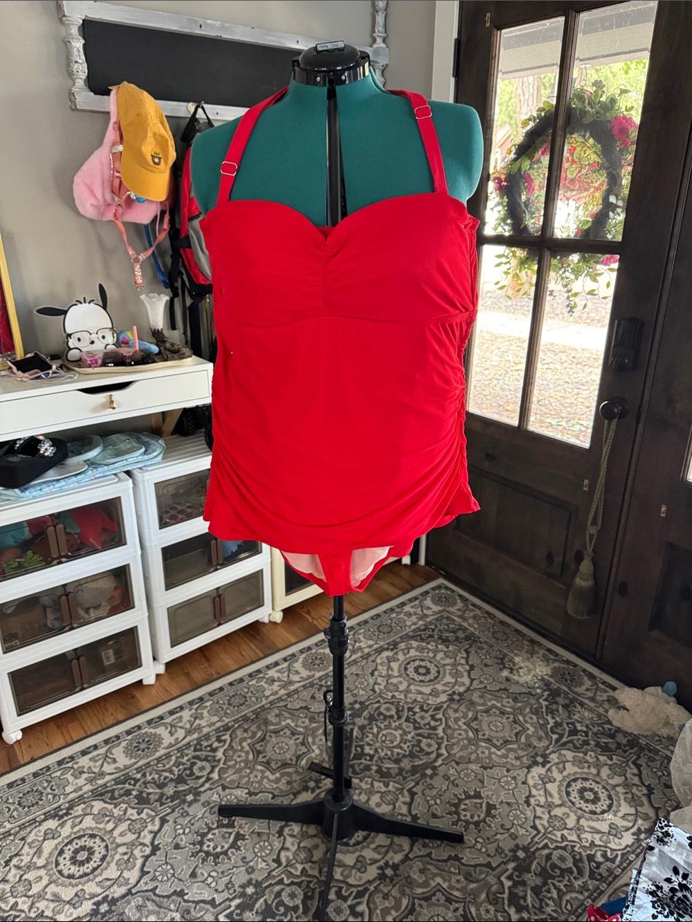 Torrid Bold Red Ruched One-Piece Swimwear